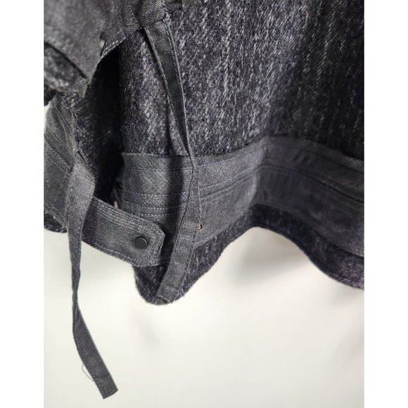 JNBY Women's Sz. XL Grey & Charcoal Button Up Wool Blend Shirt Jacket NWT - Picture 7 of 7